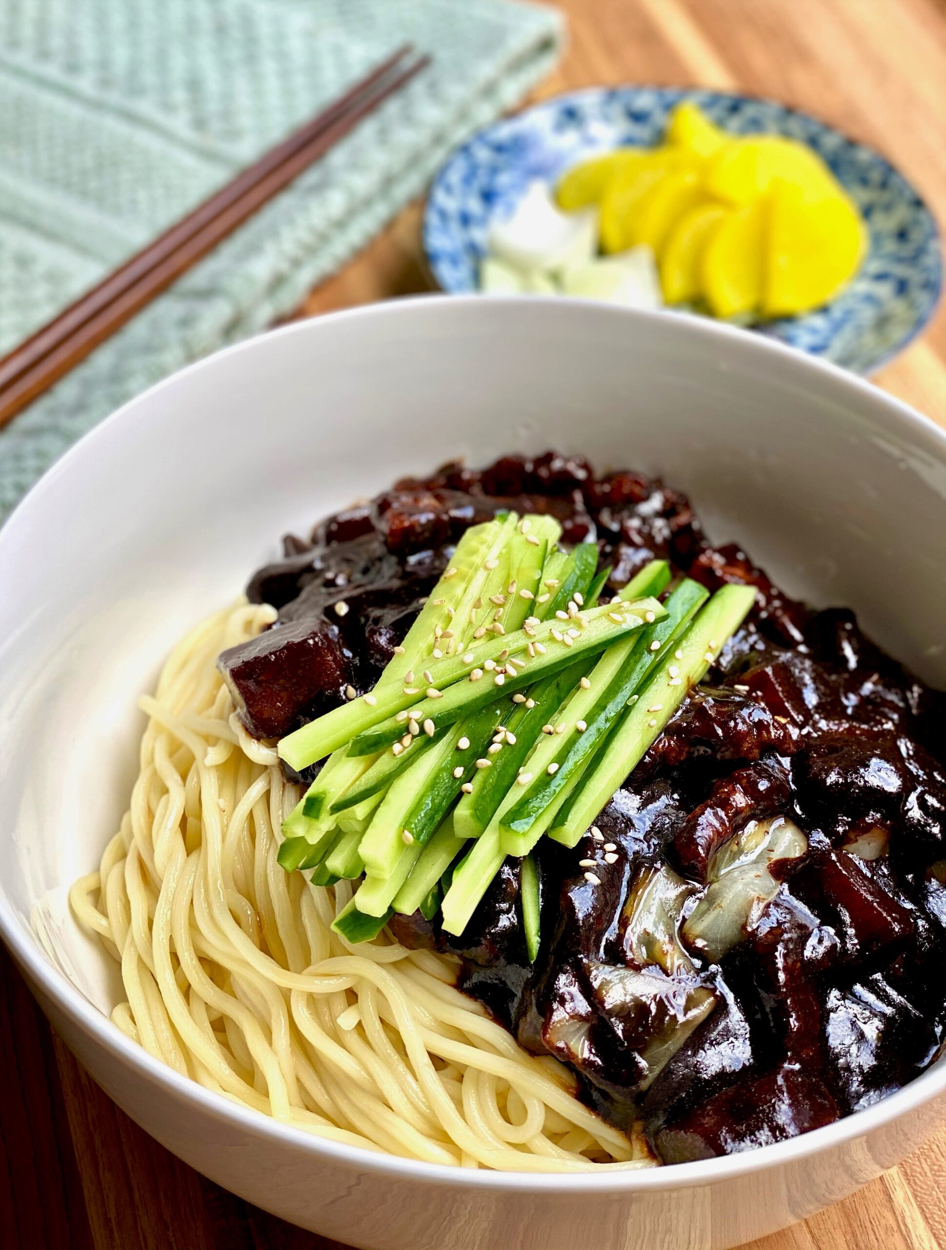 Jjajangmyeon 짜장면- Korean Black Bean Noodles