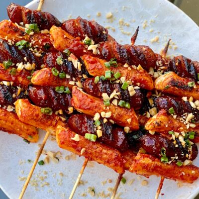 Sotteok Sotteok (Korean Sausage and Rice Cake Skewers)