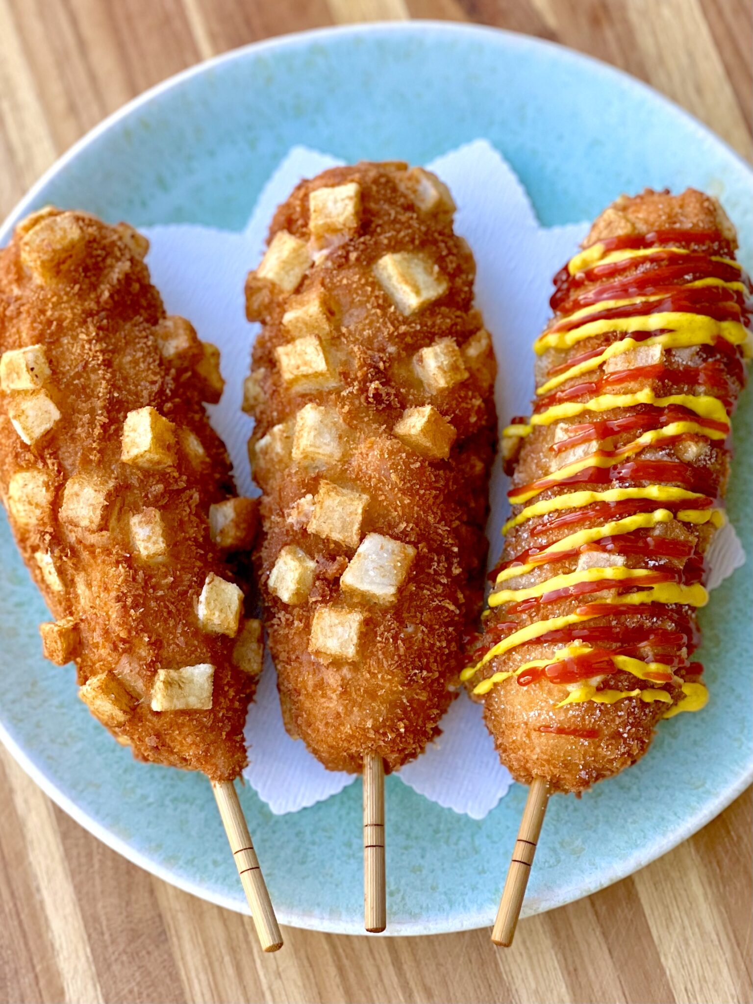 Korean Corn Dog Gamja Hotdog 