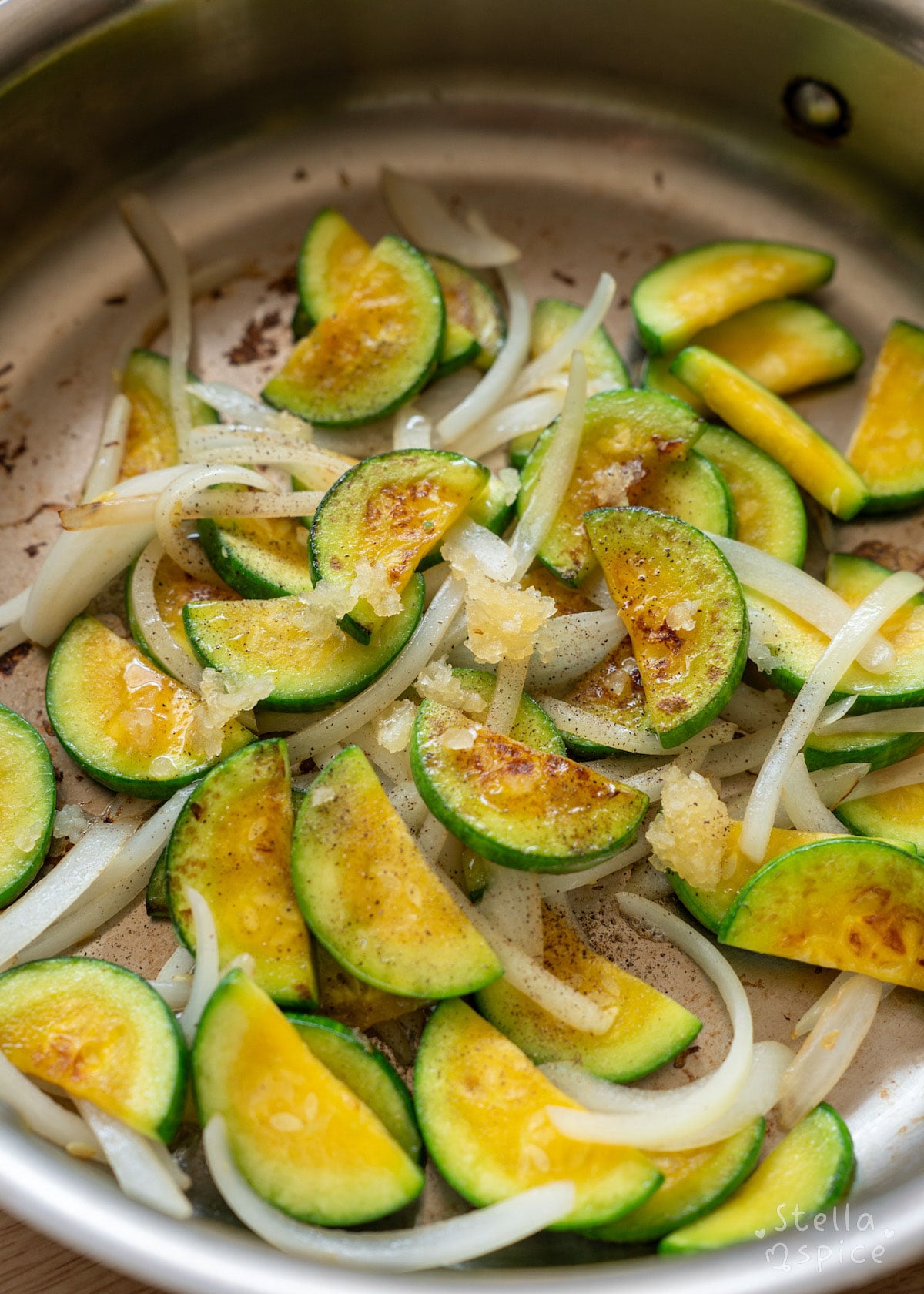 add garlic and sesame oil