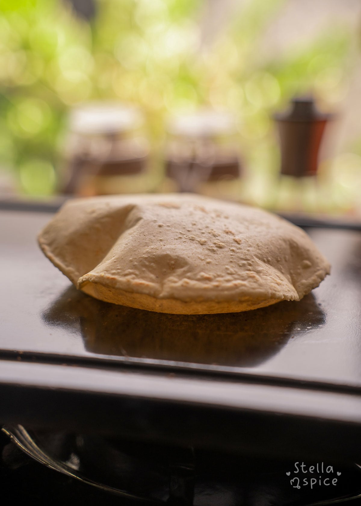 tortilla flipped and puffed